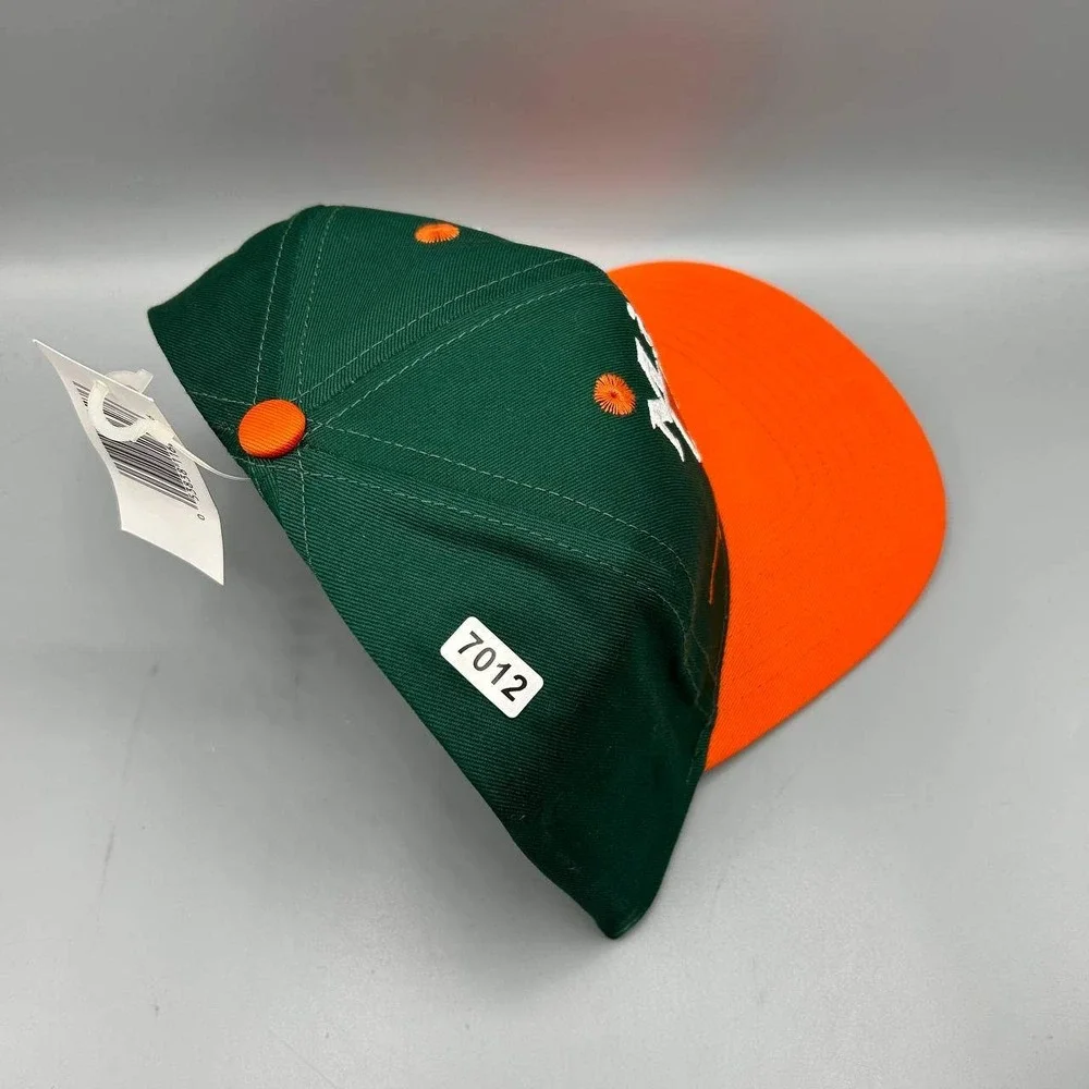 Vintage Miami Hurricanes Hat Men Green Twins Enterprise Snap Back Cap New